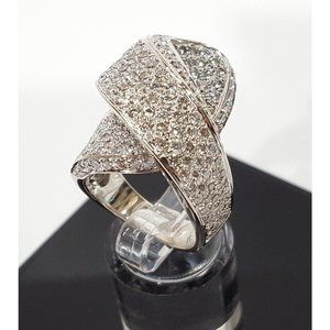 Art Deco 18K Karat Solid White Gold Designer Round Cut Diamond Ring 6.02ct